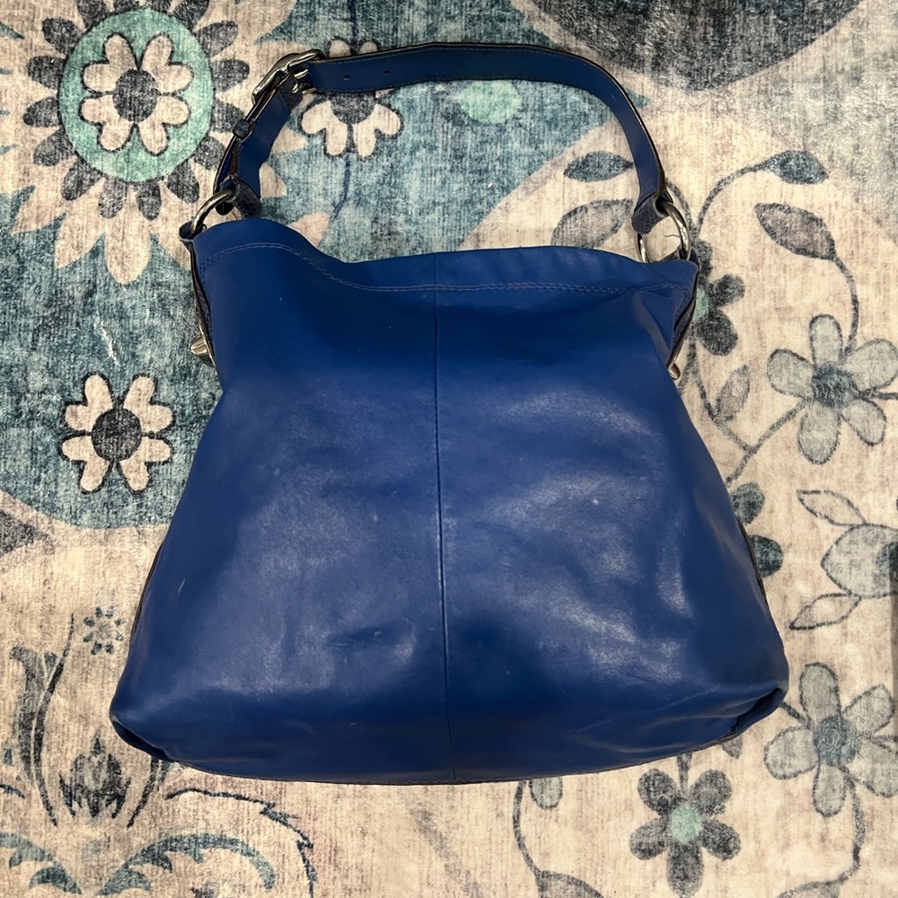 Coach Penelope Blue Leather Hobo Bag w/COA - Picture 4 of 15